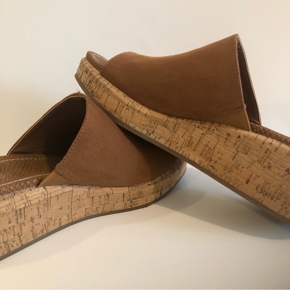 Circus by Sam Edelman, Brown Suede Slip On, Wedge Sandal - Picture 9 of 13